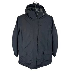 Lands End Squall Insulated Parka Black Size XL/18 Women’s Full Zip Hooded